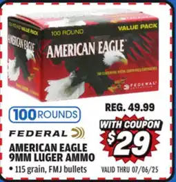 Big 5 Federal American Eagle 9mm Luger 100-Round Value Pack offer