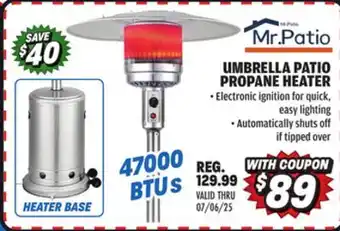 Big 5 Mr. Patio Propane Umbrella Patio Heater offer