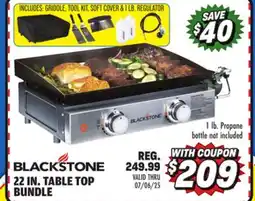 Big 5 Blackstone 22 Gas Tabletop 2-Burner Griddle Bundle offer