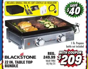 Big 5 Blackstone 22 Gas Tabletop 2-Burner Griddle Bundle offer
