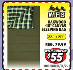 Big 5 World Famous Sports Oakwood -10° Canvas Sleeping Bag offer