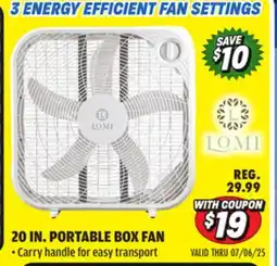 Big 5 LOMI 20 Portable Box Fan offer