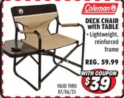Big 5 Coleman Deck Chair with Table offer