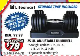 Big 5 Lifesmart 25 lb. Adjustable Dumbbell offer