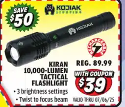 Big 5 Kodiak Kiran Rechargeable 10,000 Lumen Tactical Flashlight offer