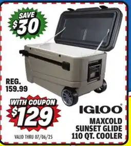 Big 5 Igloo MaxCold Sunset Glide 110 qt Cooler offer