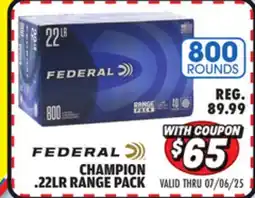 Big 5 Federal Champion 22LR 800-Round Range Pack offer