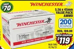 Big 5 Winchester 5.56x45MM 200-Round Value Pack Ammunition offer
