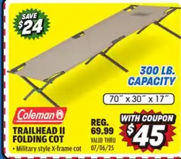 Big 5 Coleman Trailhead II Folding Cot offer