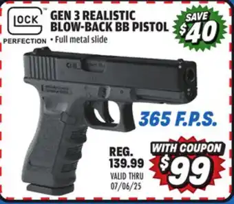 Big 5 Umarex Glock 17 Gen 3 Realistic Blow-Back BB Pistol offer