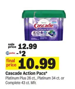 Meijer Cascade Action Pacs* Platinum Plus 26 ct., Platinum 34 ct. or Complete 43 ct offer
