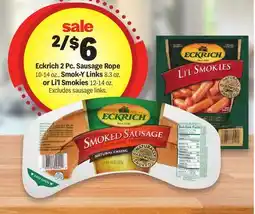Meijer Eckrich 2 Pc. Sausage Rope 10-14 oz., Smok-Y Links 8.3 oz. or Li'l Smokies 12-14 oz offer