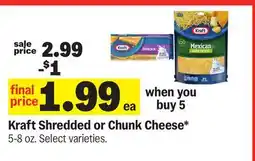 Meijer Kraft Shredded or Chunk Cheese offer