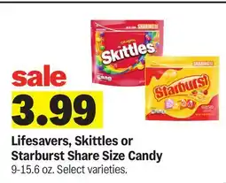 Meijer Lifesavers, Skittles or Starburst Share Size Candy offer