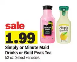Meijer Simply or Minute Maid Drinks or Gold Peak Tea offer