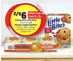 Meijer Entenmann's Little Bites 8.25-8.75 oz. or Thomas' English Muffins* 12-20 oz offer