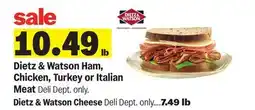 Meijer Dietz & Watson Ham, Chicken, Turkey or Italian Meat offer