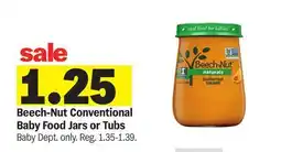 Meijer Beech-Nut Conventional Baby Food Jars or Tubs offer