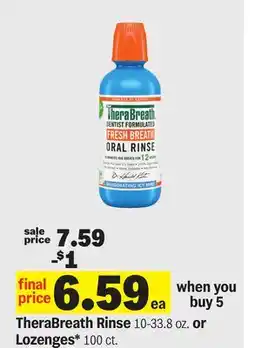 Meijer TheraBreath Rinse 10-33.8 oz. or Lozenges* 100 ct offer