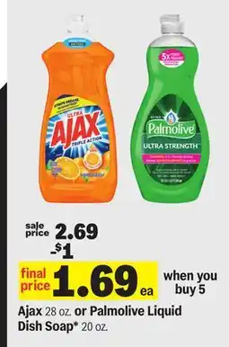Meijer Ajax 28 oz. or Palmolive Liquid Dish Soap* 20 oz offer