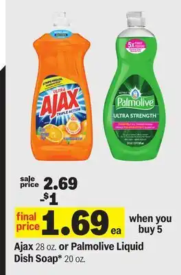 Meijer Ajax 28 oz. or Palmolive Liquid Dish Soap* 20 oz offer