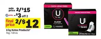 Meijer U by Kotex Products offer