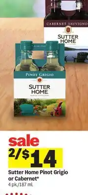 Meijer Sutter Home Pinot Grigio or Cabernet offer