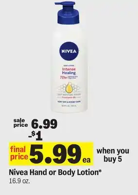 Meijer Nivea Hand or Body Lotion offer