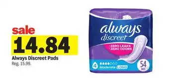 Meijer Always Discreet Pads offer