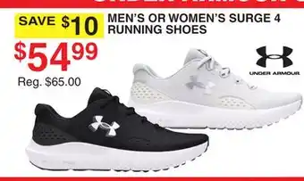 Dunham's Sports UNDER ARMOUR MEN'S OR WOMEN'S SURGE 4 RUNNING SHOES offer