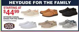 Dunham's Sports HEYDUDE CASUAL SHOES FOR THE FAMILY offer