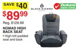 Dunham's Sports BLACK SIERRA NOMAD HIGH BACK SEAT offer