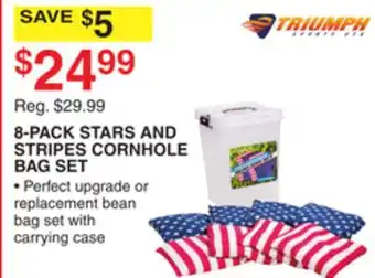 Dunham's Sports 8-PACK STARS AND STRIPES CORNHOLE BAG SET offer