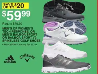 Dunham's Sports MEN'S OR WOMEN'S TECH RESPONSE, OR MEN'S BALBOA SPORT OR BALBOA SPORT V2 SPIKELESS GOLF SHOES offer