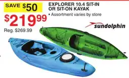 Dunham's Sports EXPLORER 10.4 SIT-IN OR SIT-ON KAYAK offer