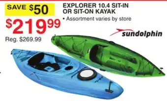 Dunham's Sports EXPLORER 10.4 SIT-IN OR SIT-ON KAYAK offer