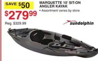 Dunham's Sports SUNDOLPHIN MARQUETTE 10' SIT-ON ANGLER KAYAK offer