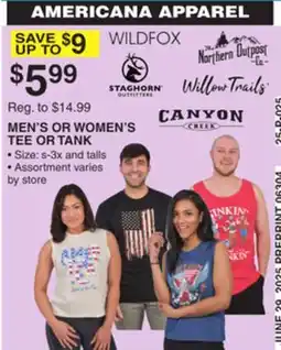 Dunham's Sports MEN'S OR WOMEN'S TEE OR TANK offer