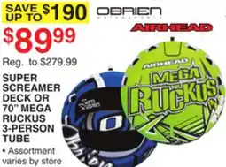 Dunham's Sports SUPER SCREAMER DECK OR 70 MEGA RUCKUS 3-PERSON TUBE offer