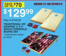 Dunham's Sports TRADITIONAL OR GRAPHIC 2' X 4' WOOD CORNHOLE BOARD SET offer