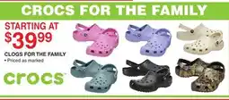Dunham's Sports CROCS CLOGS FOR THE FAMILY offer
