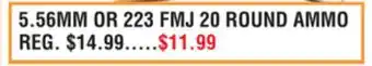 Dunham's Sports 5.56MM OR 223 FMJ 20 ROUND AMMO offer