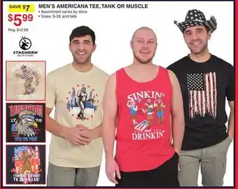 Dunham's Sports MEN'S AMERICANA TEE, TANK OR MUSCLE offer