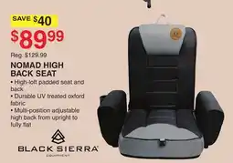 Dunham's Sports NOMAD HIGH BACK SEAT offer