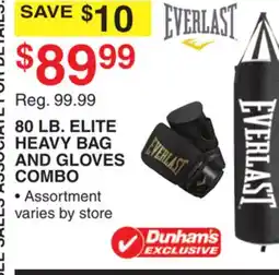 Dunham's Sports 80 LB. ELITE HEAVY BAG AND GLOVES COMBO offer