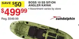 Dunham's Sports SUNDOLPHIN BOSS 10 SS SIT-ON ANGLER KAYAK offer