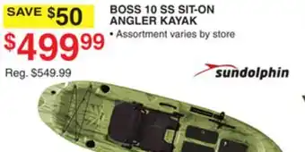 Dunham's Sports SUNDOLPHIN BOSS 10 SS SIT-ON ANGLER KAYAK offer