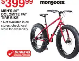 Dunham's Sports MONGOOSE MEN'S 26 DOLOMITE FAT TIRE BIKE offer