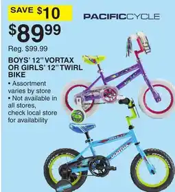 Dunham's Sports BOYS' 12 VORTAX OR GIRLS' 12 TWIRL BIKE offer