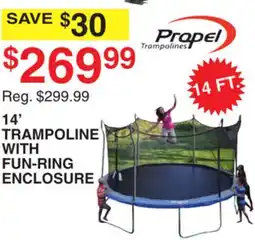 Dunham's Sports 14' TRAMPOLINE WITH FUN-RING ENCLOSURE offer